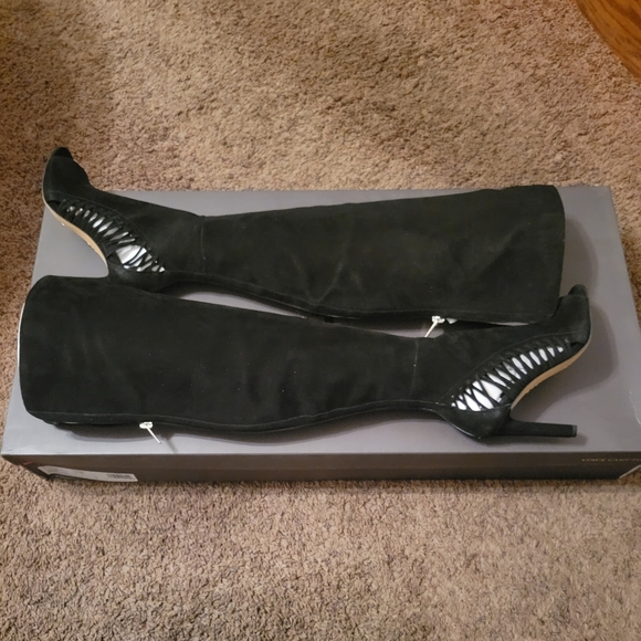 Vince Camuto Shassa Womens Suede Leather Peep Toe Over-The-Knee Boots - Picture 11 of 14